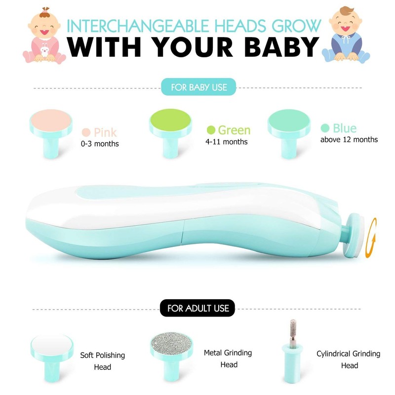 AXIDUN-Lima de uñas para bebé, Cortaúñas para bebé, Pulidora de