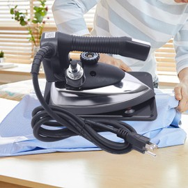 KONKENIE 1200W Industrial Electric Iron 5 Speed Professional Steam Iron Black Gravity Feed Steam Iron Ironing System with 3L Water Tank & Special Base Plate,Temperature Adjustable 60~220℃ (140~428℉)