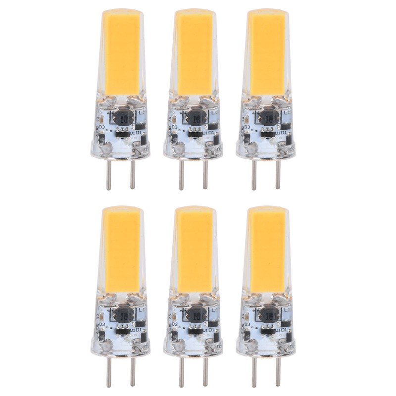 6PCS GY6.35 Bulb 5W COB Light Bulb 500lm Silicone Ceiling