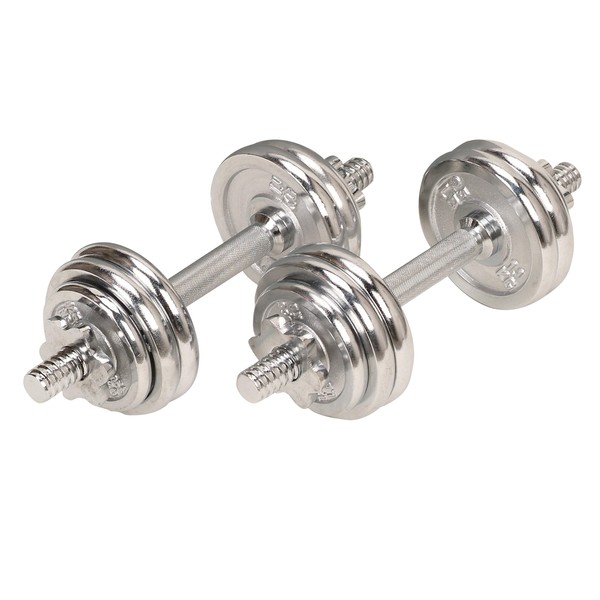Sunny Health & Fitness 33lb Chrome Dumbbell Set w/ Carry