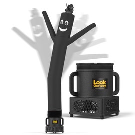 LookOurWay Air Dancers Wacky Waving Inflatable Tube Man Set - 7ft Tall Advertising Air Dancer Waving Man Inflatable Tube Guy with Sky Dancer Blower - Black