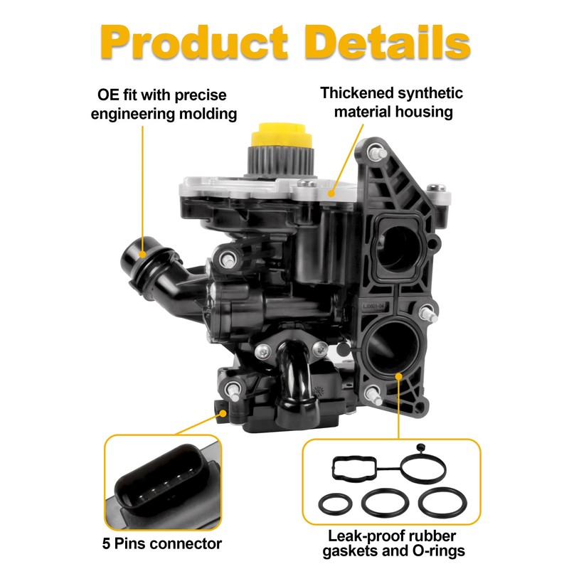 06L121012A Electric Water Pump Thermostat Assembly Coolant Pump With Gaskets