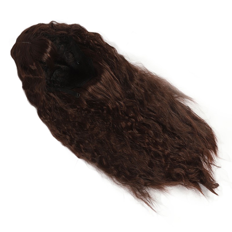 Women Long Brown Wavy Wig Heat Resistant Soft Fluffy Brown