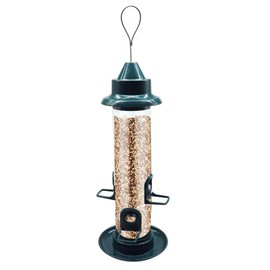 Hanging Bird Feeder 4 Ports Bird Feeders Plastic Tube Bird Feeding Station Bird Feeders for Outdoors Garden Backyard