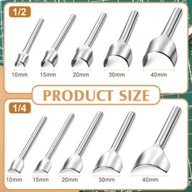 10 Pcs Leather Corner Punch 5 Sizes Leather Arch Curve Cutter Craft Working Tool Half-Round Punch Arc-Shaped Edge Cutter Cutting Tool for Belt, Purse, Bag, Wallet and DIY Product, 10-40mm