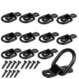 12 Sets Heavy Duty Steel D-Rings Anchor Lashing Ring Tie Down Ring,1/4" D Lashing Ring Cargo Tie Down Anchors,2400 Pound Capacity Heavy Duty Tie Down Anchorsfor Trailer,Trucks RV Camper Van Boats