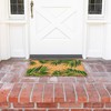 Tropical Green Palm Welcome Mat, Natural Coir Doormat (30 x