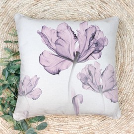 Sladjana Textured Modern Minimalist Pillow Cover with Creative Floral Print, Digital-Printed Square Cushion Cover for Living Room Sofa (16 * 16inch-03021)