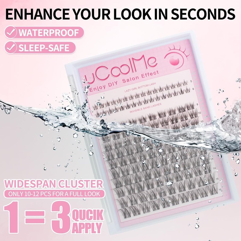 uCoolMe Venus Lash Clusters Kit 8-16mm with 5-6mm Bottom Lashes