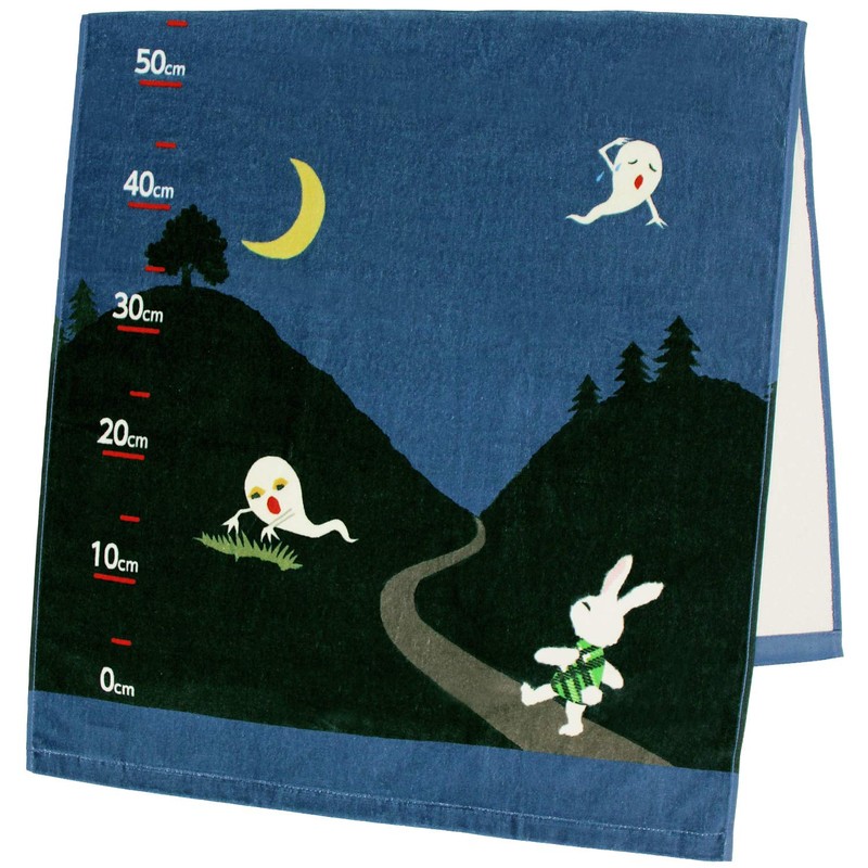 Hayashi BJ477900 Glasses Rabbit Bath Towel, Navy, Approx. 23.6 x