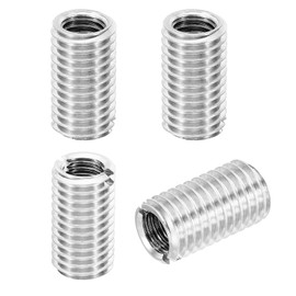 PATIKIL Pack of 4 Thread Adapter Sleeve Reducing Nut, M14 x M10 x 25 mm Male to Female Thread Adapter Stainless Steel Reducing Nut Threaded Sleeve Screw-in Nut Thread Insert, Silver Tone