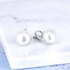 QUKE 12mm Simulated Pearl Clip On Stud Earrings Non Pierced