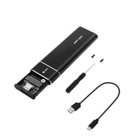 M.2 SATA & NVME SSD Enclosure USB 3.2 M2 Converter Adapter Caddy 10Gbps Aluminium for M.2 B&M-Key/M-Key 2230/2242/2260/2280 SSDs (Supports Only SATA SSD, Black)