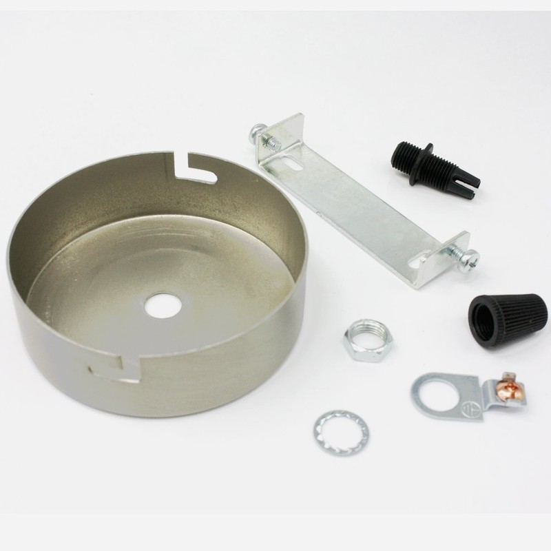 Junction Box Brushed Gold Metal in Set with Accessories Diameter