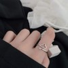 Deelfe Women's Ring, One Size Fits Most, Silver Ring, Heart
