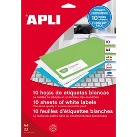 APLI 12920 Archival Labels 190 x 61 mm 10 Sheets White