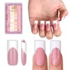 NOVO OVO Medium Sharp Square White French Tip Nail Tips