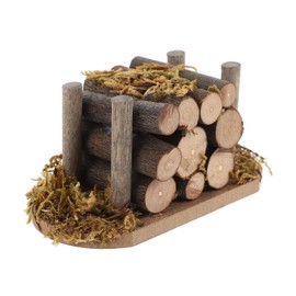 HEMOTON 1 Set Garden Micro Landscape Dollhouse Accessories 1 12 Scale Winter Fairy Garden Miniature Fireplace Logs Fairy Garden Logs Figurine Garden Ornament DIY Micro Landscape Decor Wood