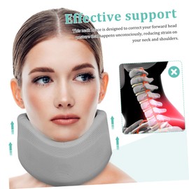 ABOOFAN Neck Support Cervical Breathable Soft Neck Brace for Forward Head Correction Adjustable Lightweight Sponge Support for Travel and Work