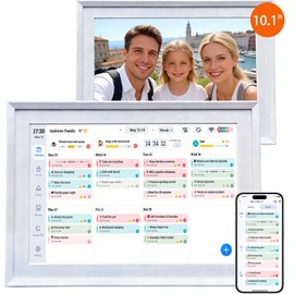 Furnsii 10.1Inch Digital Calendar Wall Touch Screen, Smart WiFi Family Planner & Chore Chart & Meal Planner, 32GB Electronic HD Interactive Display with Digital Picture Frame for Home Work 2026 Organization