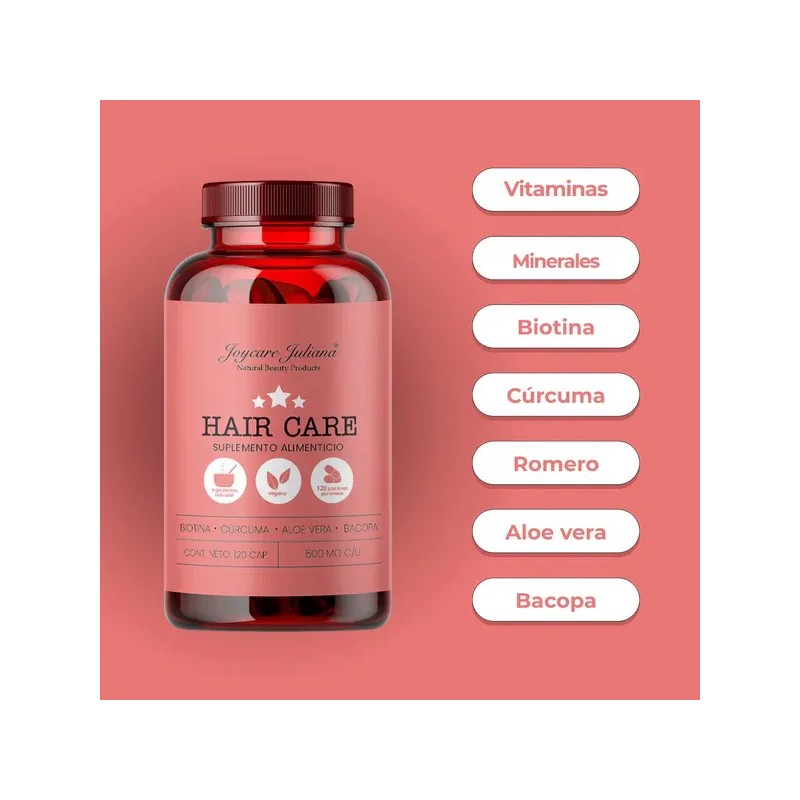 Hair Care Biotina Curcuma Aloe Vera 120 Cpsulas Joycare Sin