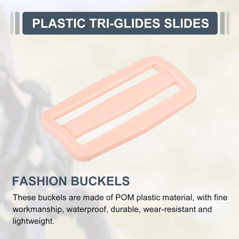 uxcell 25Pcs Plastic Slide Buckle, 1 1/2" Tri-Glides Slides, Adjustable
