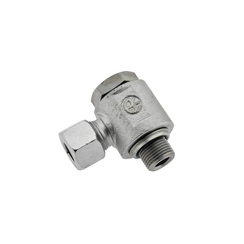 Angle Swivel Fitting 15 L M 18 x 1.5 Galvanised
