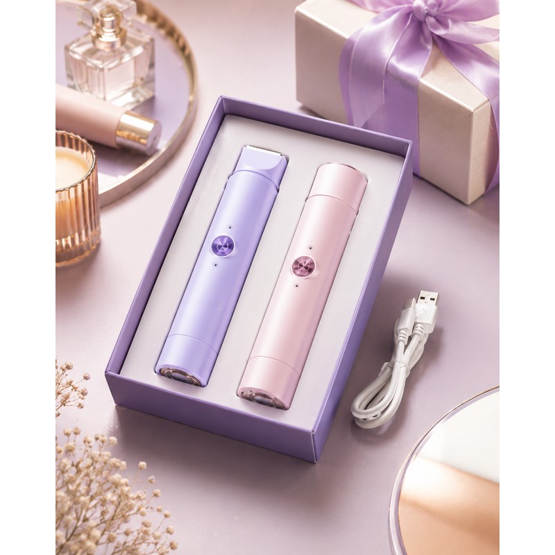 2-in-1 Electric Shaver for Women – Waterproof Rechargeable Razor &
