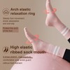 Lacholin Yoga Socks with Grips for Women, Cotton Mid-tube Crew