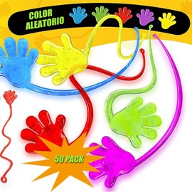 50 Piezas Juguetes Coloridos de Manos Pegajosas, Manos Adhesivas para Niños, Juguete Blando para Palma de Las Manos, Recuerdos de Juguete Fiesta para Niñas Niños, Relleno de Huevo de Halloween Navidad