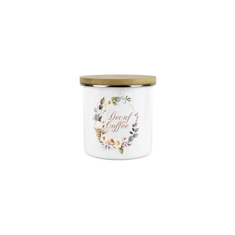 Purely Home Floral Wreath Kitchen Decaf Coffee Storage Canister -