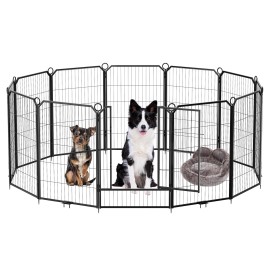 Unbranded 24"/32"/40" Dog Playpen ,Metal Dog Exercise Pen Pet Kennel Fence Outdoor Indoor - 40 inch, 12-Panels