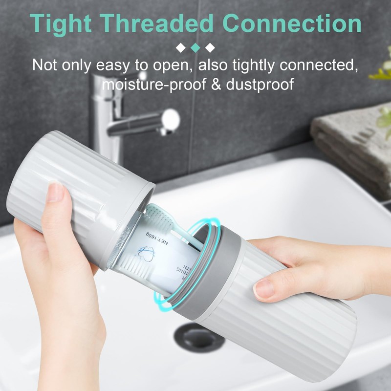 Mulbozy Travel Toothbrush Holder, Large Travel Toothbrush Cup Case, Portable