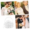 WHAMVOX Creative Wedding Flower Girl Basket with Pearl Handle Elegant