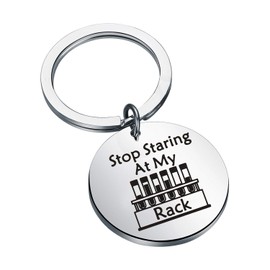 Funny Lab Week Lab Tech Gift Laboratory Technician Key Ring Stop Staring at My Race for Medical Technologist Med Techs (Lab Tech Keychain)