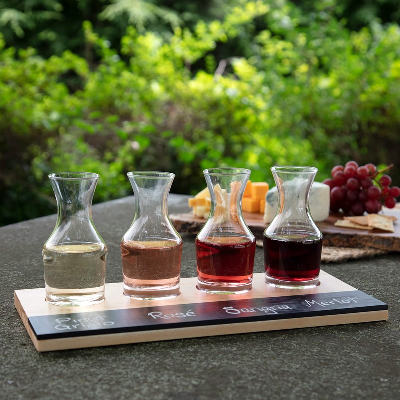 D'Eco Wine Tasting Flight Sampler Boards (2 Pack)- Set Includes