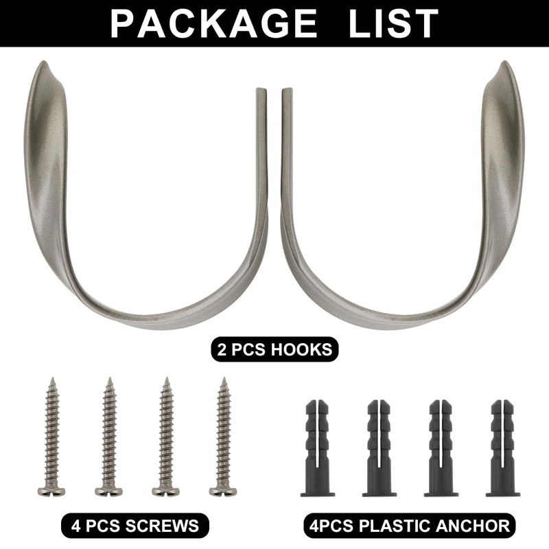 HOJLKLD 2 Pack Curtain Holdbacks, Aluminum Alloy Wall Mounted Decorative