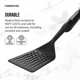 Farberware Professional Heat Resistant Nylon Slotted Turner-Safe for Non-Stick Cookware, Black