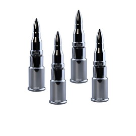 TRUE SPIKE 4 pc Chrome Bullet Tire Air Valve Stem CAPS Cover in Heavy Gauge CNC Machined Billet Aluminum Short Compatible with Ford Dodge Ram Toyota Nissan Chevy GMC Jeep Isuzu Kia Trucks and SUV