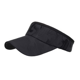 One Limitation CP359 One Color, Camouflage Pattern, Visor, Cap, Hat, Running, Outdoors, Men's, Women's,, Black