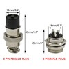 Hxchen Conector de panel hembra de metal de 3 pines