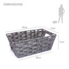 EHC Multipurpose Small Woven Storage Hamper Basket, Grey, Ideal For