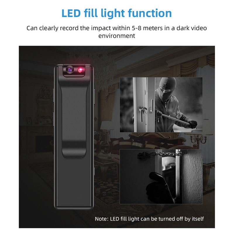 Body Mounted Camera 1080P Clip On USB Rechargeable Pocket Video