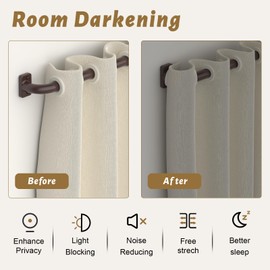 GXOACKJ Brown Curtain Rods for Windows 66 to 120, 1 inch Blackout Wrap Around, Adjustable Heavy Duty Curtain Rods for Bedroom, Kitchen and Outdoor Patio