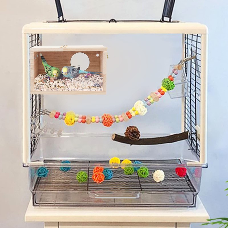 RANYPET Budgie Nesting Box Transparent Design, Bird Nest Breeding Box