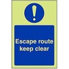 V Safety Glow In The Dark Escape Route Keep Clear