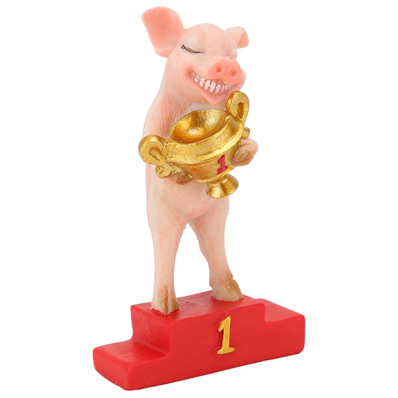 Pig Statue Cute Funny Tabletop Art Resin Pig Figurine Decoration
