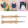 2Pcs Punch Needle Embroidery Kit Wooden Handle Yarn Needle DIY