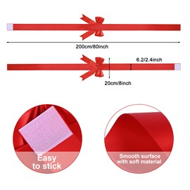 LoomJoyz 6 Pieces Red Christmas Cabinet Bow Large Christmas Door Ribbon Cabinet Ribbon Bows for Furniture Party Kitchen Decoration