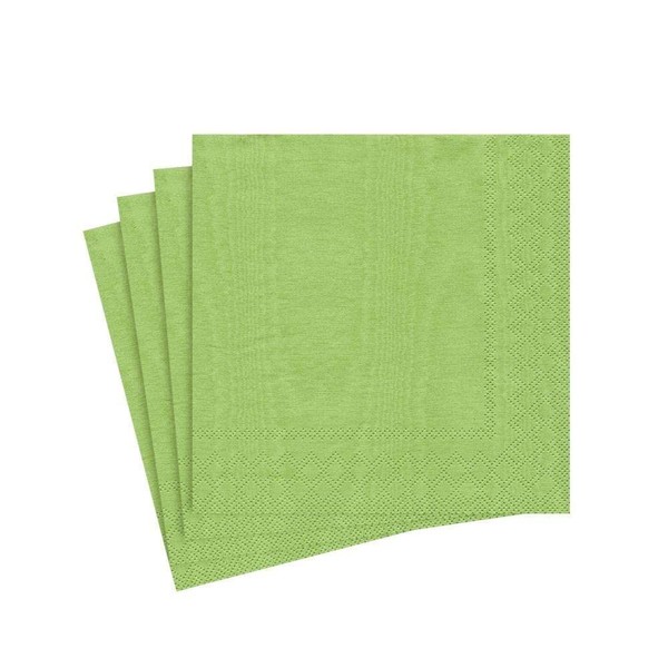 Caspari Moiré Paper Cocktail Napkins in Lime - Two Packs of 20